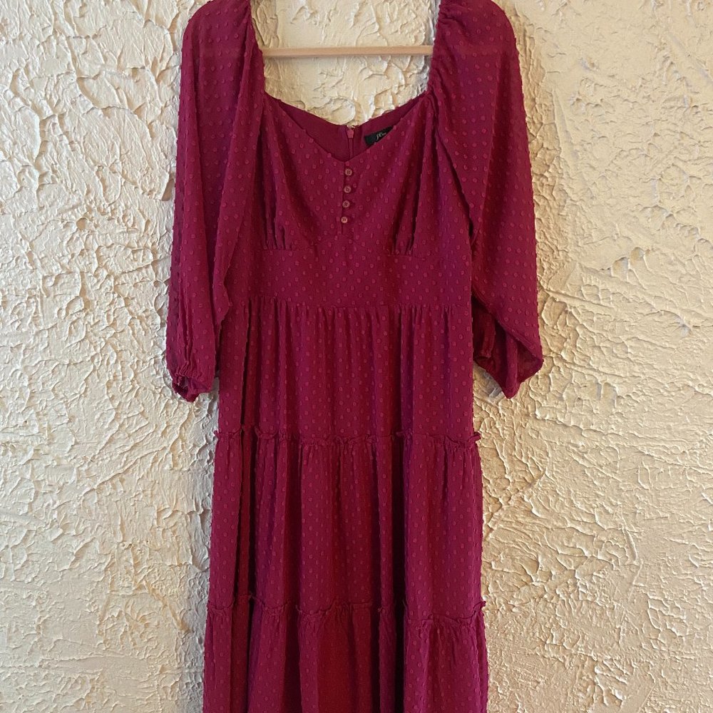 J.Crew tiered midi dress (Swiss dot)